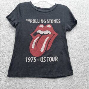 The Rolling Stones Lips Black Graphic T-Shirt Medium